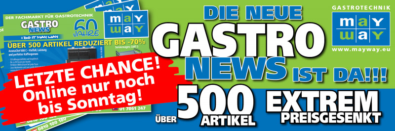 Gastro-News 2/26: über 500 Artikel reduziert – bis zu –70 % bis 11.10.2026