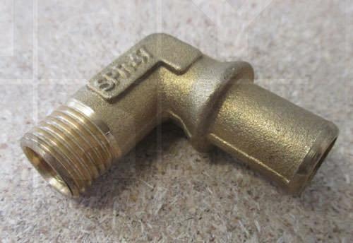 Boileranschluß 90° Bogen, Messing 1/4"