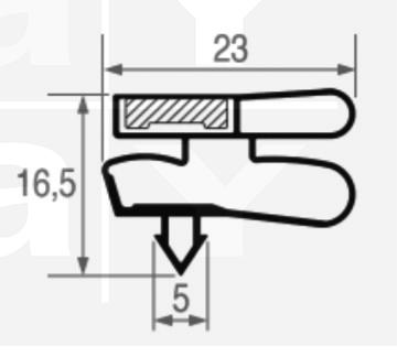Türdichtung 570x1703mm, grau E/AQUA 40