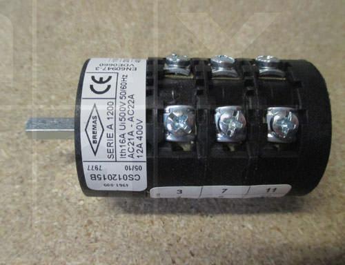 Schalter 12A 400V 50Hz, Achse 5x5 mm