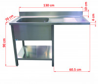 Spültisch, 3SPD713-1D, 1 Becken links