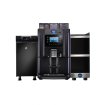 Carimali BlueDot Kaffeevollautomat mit Unterschrank und Milchkühler