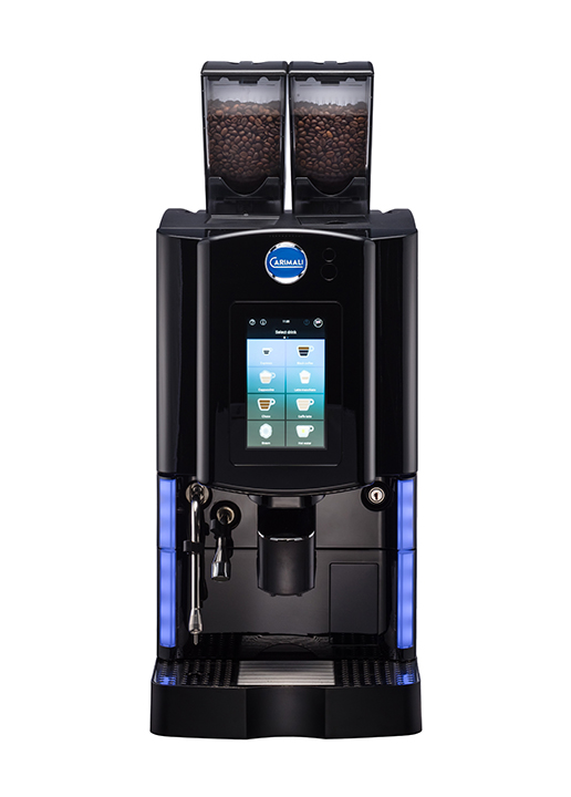 Carimali Optima Soft Plus Kaffeevollautomat schwarz mit 7-Zoll-Touchscreen