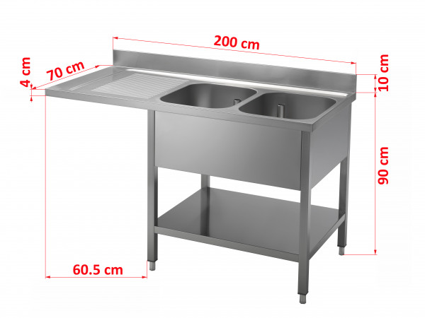 Spültisch, 3SPS720-2S, 2 Becken rechts