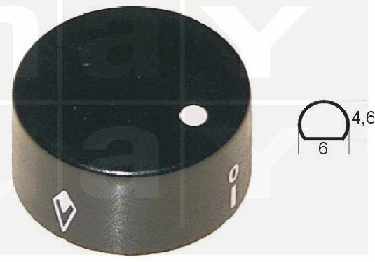 Knebel Gas D: 40 mm, Achse: 6x4,6 mm