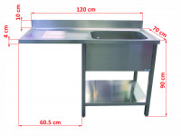 Sink 3SPS712-1S, 1 bowl right Sink 3SPS712-1S, 1 bowl right